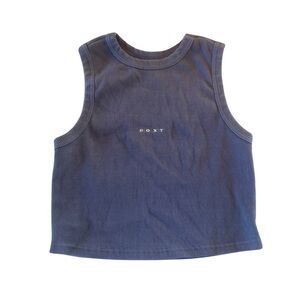 Roxy Navy Blue Cropped Ribbed Tank